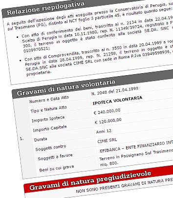 Visualizza Esempio Visura Ipocatastale Ventennale
